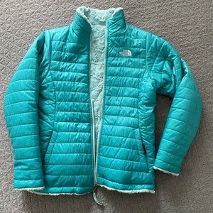 North Face reversible blue jacket